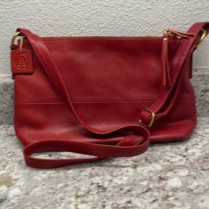 Double zip leather crossbody bag